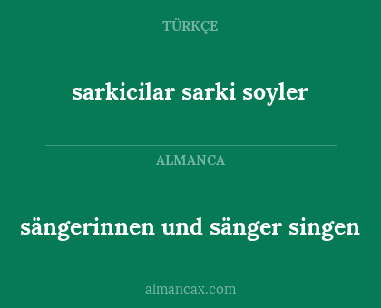 sängerinnen und sänger singen - sarkicilar sarki soyler