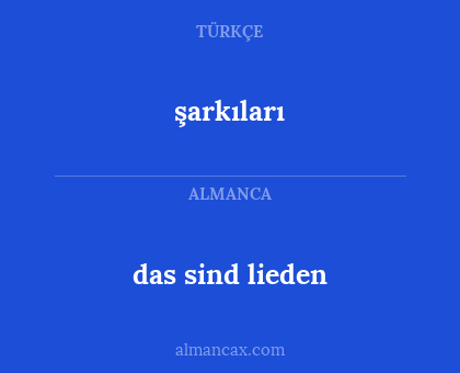 das sind lieden - şarkıları