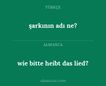 wie bitte heibt das lied? - şarkının adı ne?