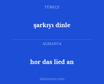 hor das lied an - şarkıyı dinle