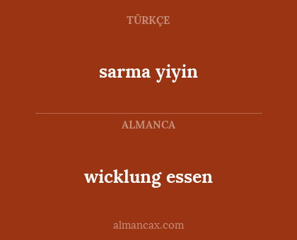 wicklung essen - sarma yiyin
