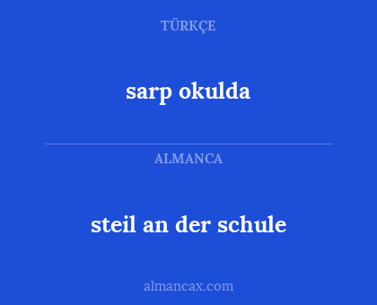 sarp okulda - steil an der schule