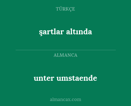 şartlar altında - unter umstaende
