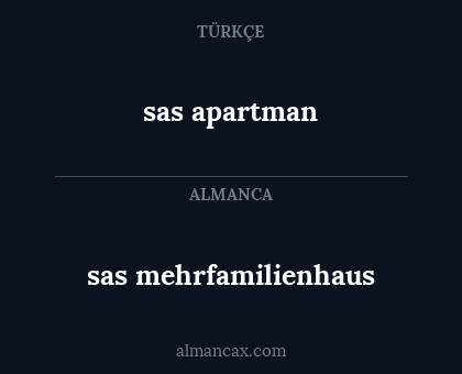 sas mehrfamilienhaus - sas apartman