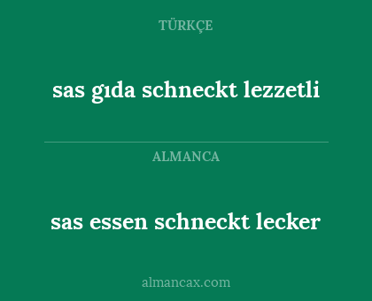 sas essen schneckt lecker - sas gıda schneckt lezzetli