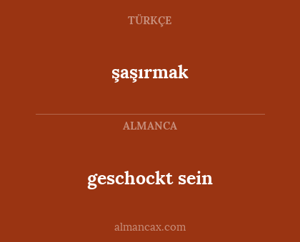 şaşırmak - geschockt sein