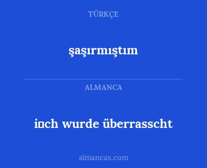 şaşırmıştım - i̇ch wurde überrasscht