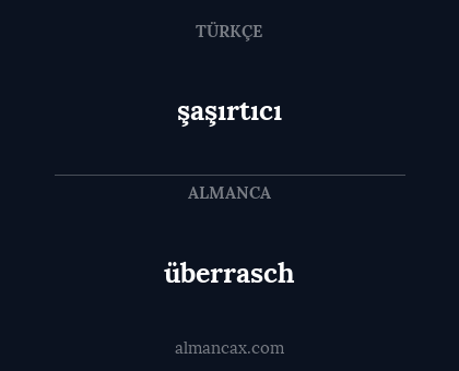 überrasch - şaşırtıcı