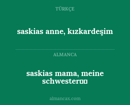 saskias anne, kızkardeşim - saskias mama, meine schwester☺️