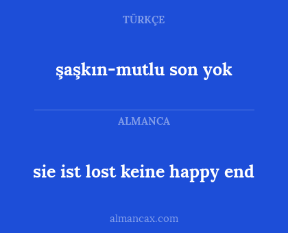 sie ist lost keine happy end - şaşkın-mutlu son yok