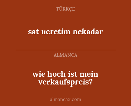 wie hoch ist mein verkaufspreis? - sat ucretim nekadar