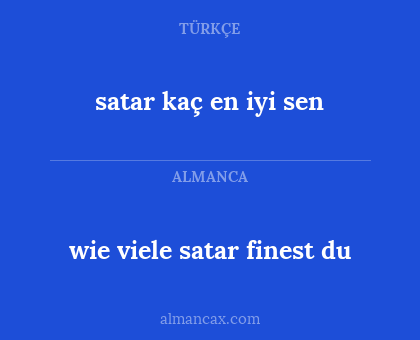 satar kaç en iyi sen - wie viele satar finest du