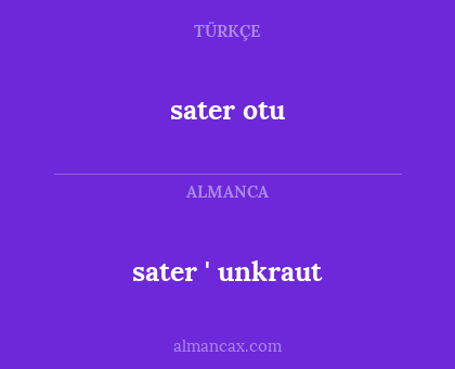 sater ' unkraut - sater otu