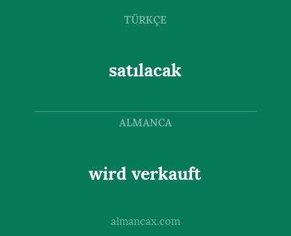 wird verkauft - satılacak