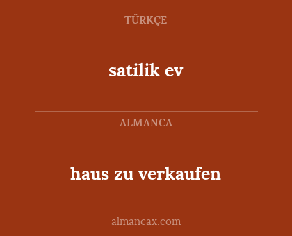 satilik ev - haus zu verkaufen