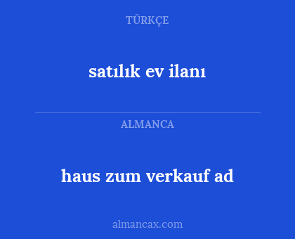 haus zum verkauf ad - satılık ev ilanı