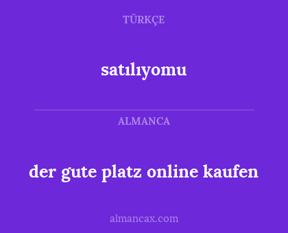 satılıyomu - der gute platz online kaufen