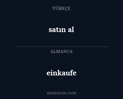 einkaufe - satın al