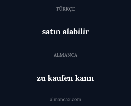 zu kaufen kann - satın alabilir