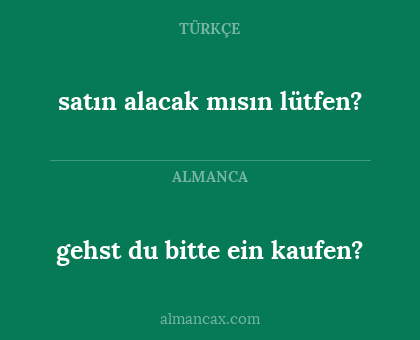satın alacak mısın lütfen? - gehst du bitte ein kaufen?