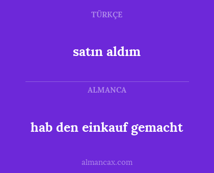 hab den einkauf gemacht - satın aldım