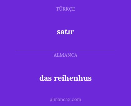 satır - das reihenhus