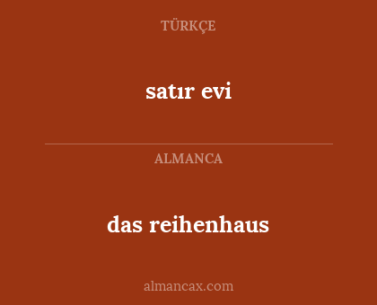 das reihenhaus - satır evi