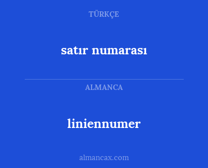 satır numarası - liniennumer