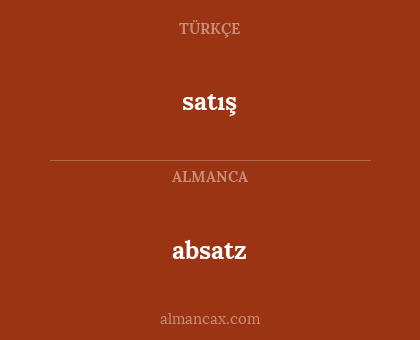 satış - absatz
