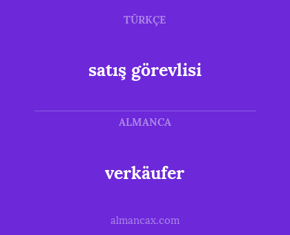 satış görevlisi - verkäufer