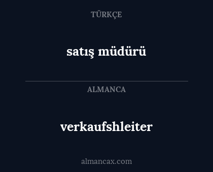 satış müdürü - verkaufshleiter
