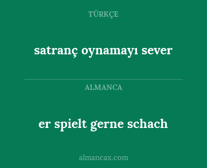 er spielt gerne schach - satranç oynamayı sever
