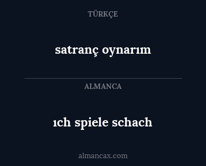 ıch spiele schach - satranç oynarım