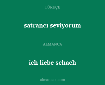 satrancı seviyorum - ich liebe schach