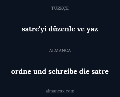 ordne und schreibe die satre - satre'yi düzenle ve yaz