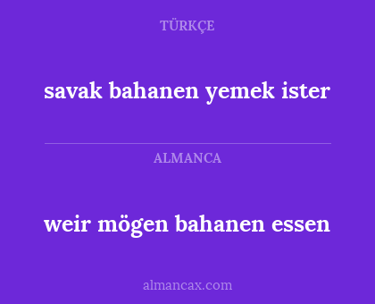 savak bahanen yemek ister - weir mögen bahanen essen