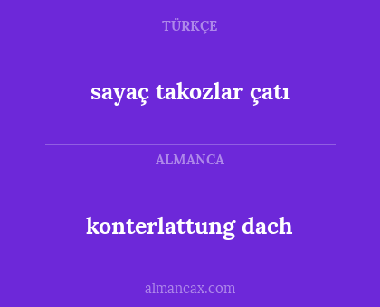 sayaç takozlar çatı - konterlattung dach
