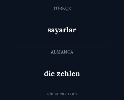 sayarlar - die zehlen