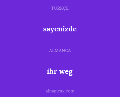 sayenizde - ihr weg