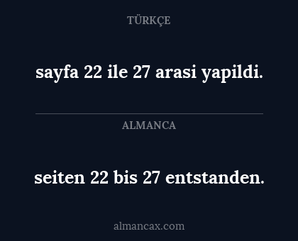sayfa 22 ile 27 arasi yapildi. - seiten 22 bis 27 entstanden.