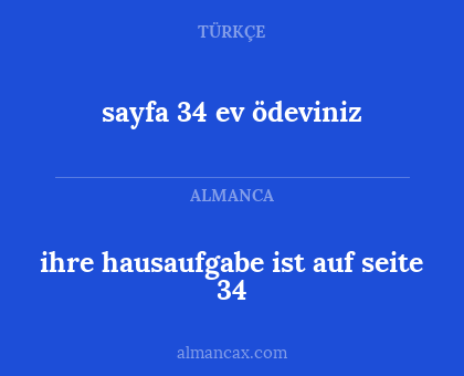 sayfa 34 ev ödeviniz - ihre hausaufgabe ist auf seite 34