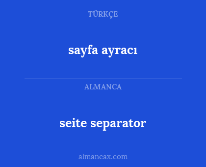 seite separator - sayfa ayracı