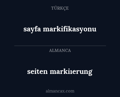 seiten markiıerung - sayfa markifikasyonu