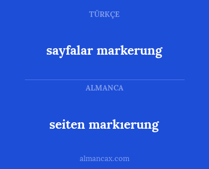 seiten markıerung - sayfalar markerung