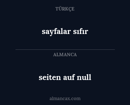 seiten auf null - sayfalar sıfır