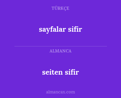 sayfalar sifir - seiten sifir
