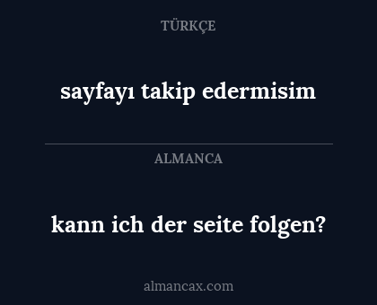 kann ich der seite folgen? - sayfayı takip edermisim