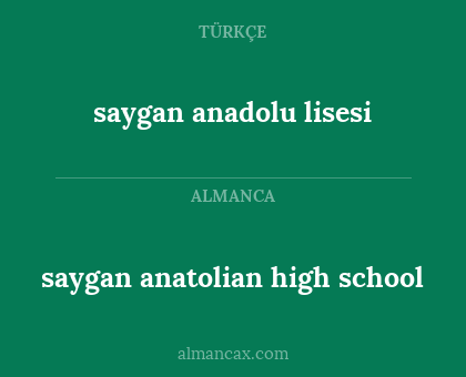 saygan anadolu lisesi - saygan anatolian high school