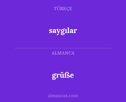 saygılar - grüße