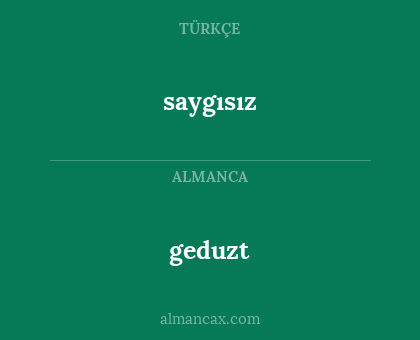 geduzt - saygısız